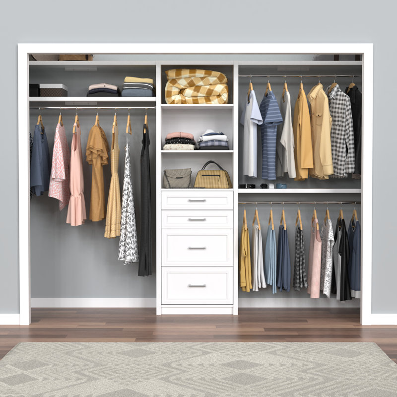 SpaceCreations 50" W - 121" W Closet System Reach-In Sets, Bright White