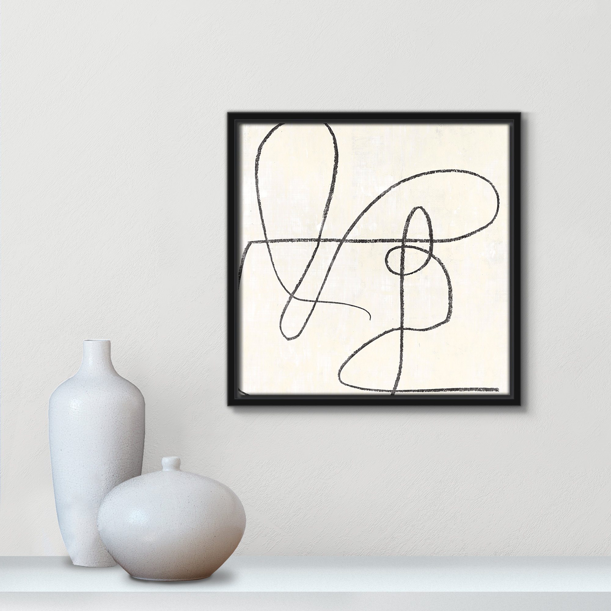 Juxtaposing, 13.5" H x 13.5" W, Black