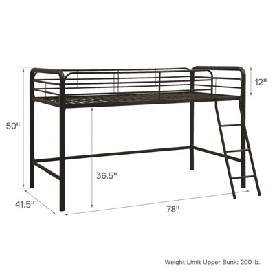 Daury Junior Loft Metal Bed
