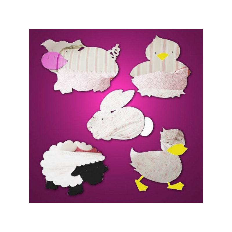 Flat Wall Mirror, 30 cm H x 30 cm W x 0.3 cm D