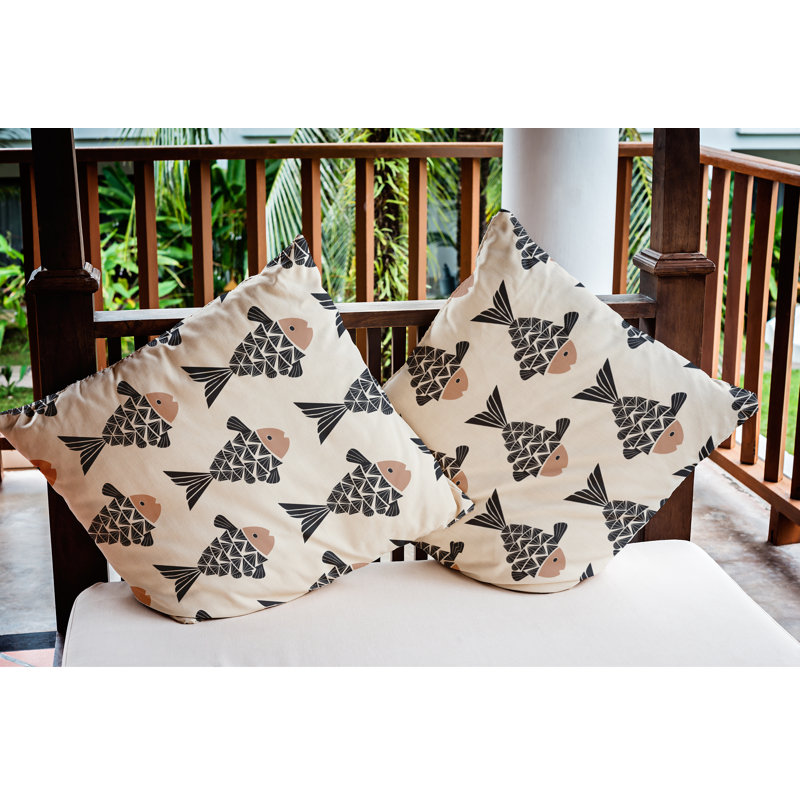 Housse et insert de coussin Fish Tales PAN426, Mauve, 20 po x 20 po