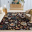 Tapis floral brun en laine Deaquaneil-2135098743