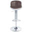 Tabouret brun en cuir rétro avec fonction réglable - Patchwork en aluminium et conception ergonomique en métal pour une assise confortable