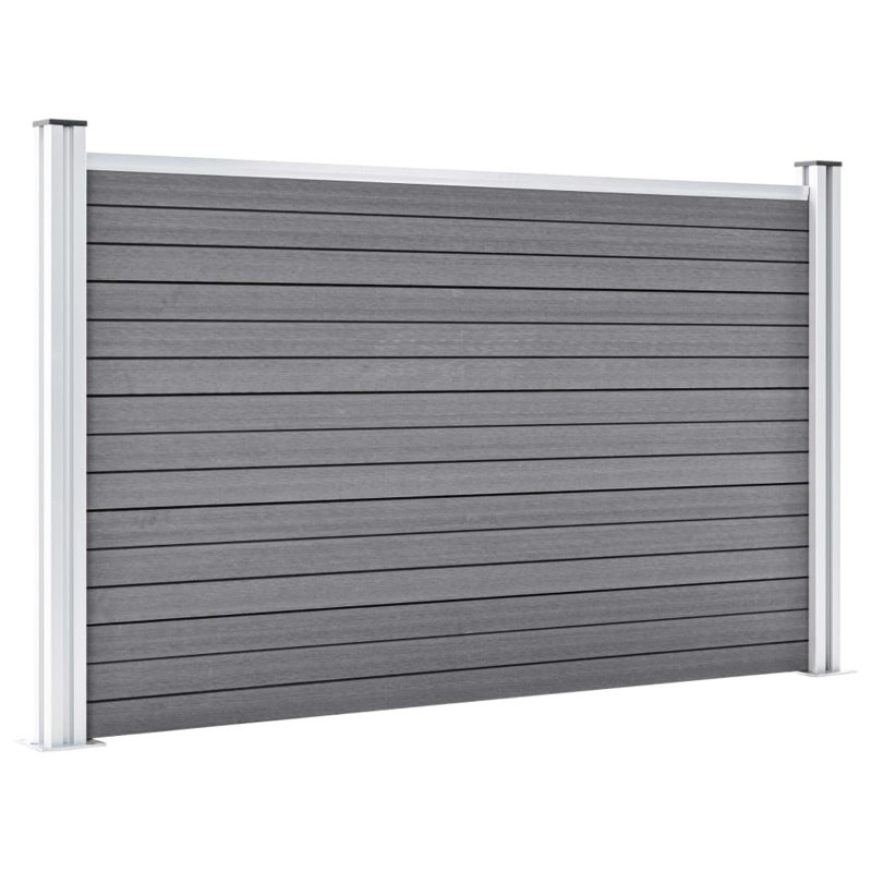 Mun 106.68cm H x 207cm W Composite Fence Panels, Grey