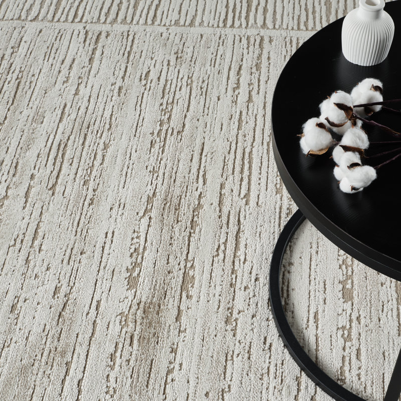 Tapis tissé à la machine Isborne , Brun / Beige, Rectangle 8 pi 9 po x 11 pi 10 po