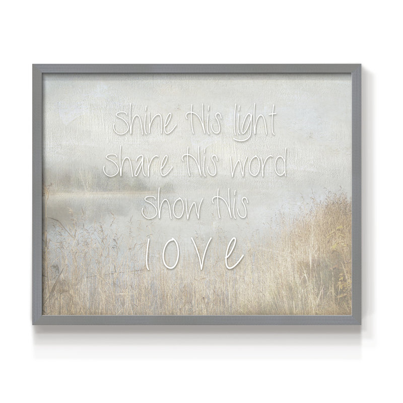 «Shine His Light», reproduction encadrée, H 16 po x l 20 po, Gris