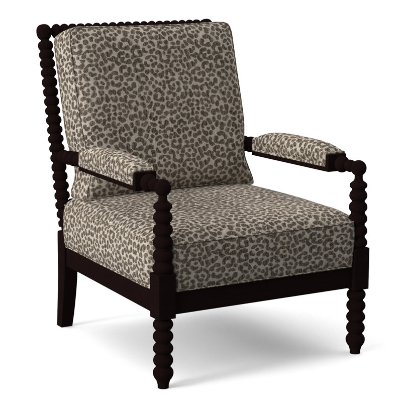 Lind Island 29" Wide Lounge Chair, Gray Sugar Performance; 0863-84, Brass Finish