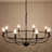 Thorgard 8-Light Wagon Wheel Chandelier, Dimmable Rustic Industrial Farmhouse Light Fixture in Iron for Kitchen Island, Dining Room, Lodge-920223182-886664505