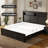 Farmhouse Queen Size Wood Platform Bed, Bookcase Headboard and Footboard Bed with Roman Column Accents-1764923315-1764923316