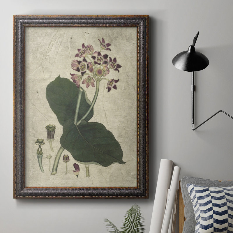 Aubergine Florals III, toile encadrée de qualité supérieure - prête à être accrochée, H 36 po x l 24 po x P 2,5 po