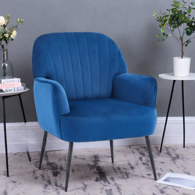 Chaises d'appoint luxueuses en velours, conception moderne avec pieds en métal pour le bureau à domicile
