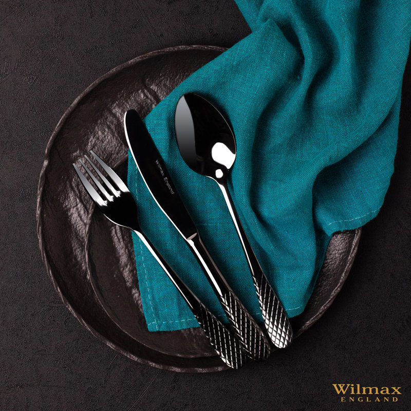 Julia Diamond Collection Flatware, Black