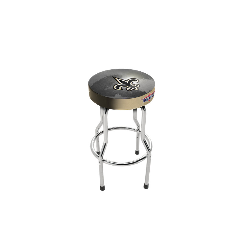 New Orleans Saints Adjustable Chrome Metal Pub Stool Set