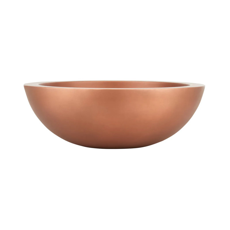 18" Burgan Round Double-Wall Copper Vessel Bathroom Sink