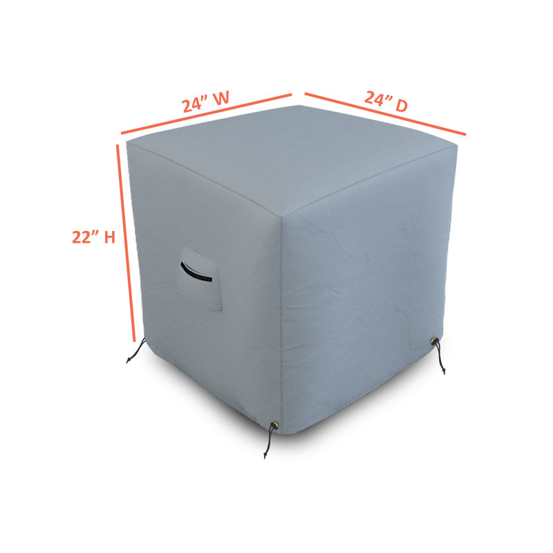 Outdoor Air Conditioner Cover, Grey, 55.9cm H x 61cm W x 61cm D