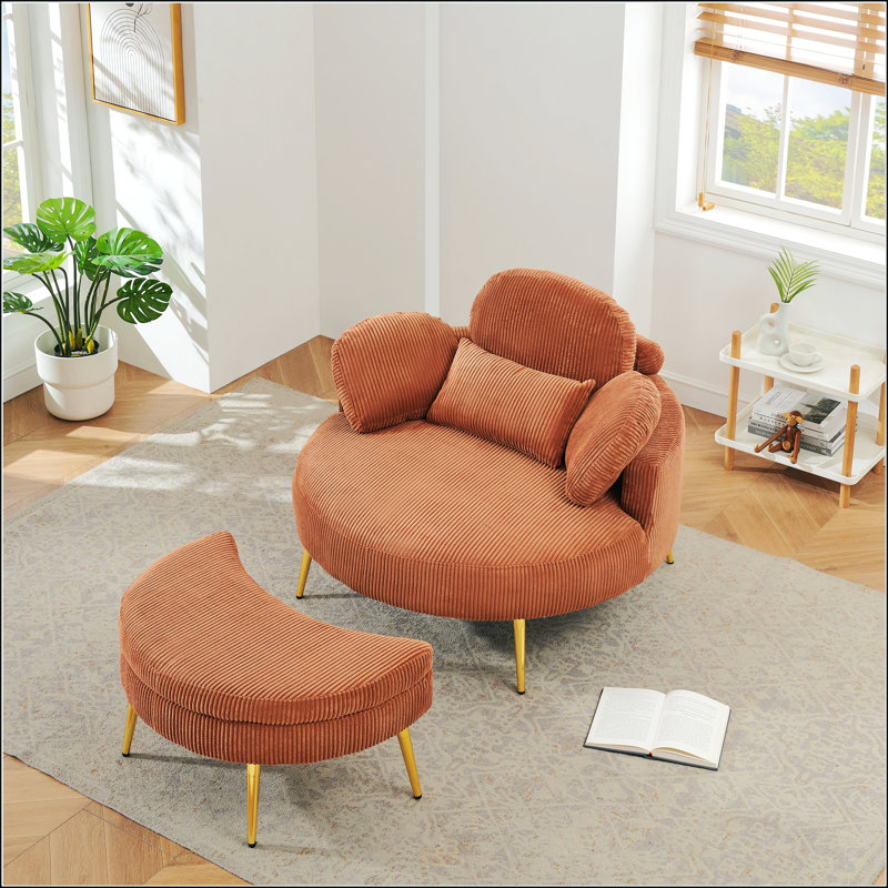 Fauteuil confortable simple 61 pouces, Orange