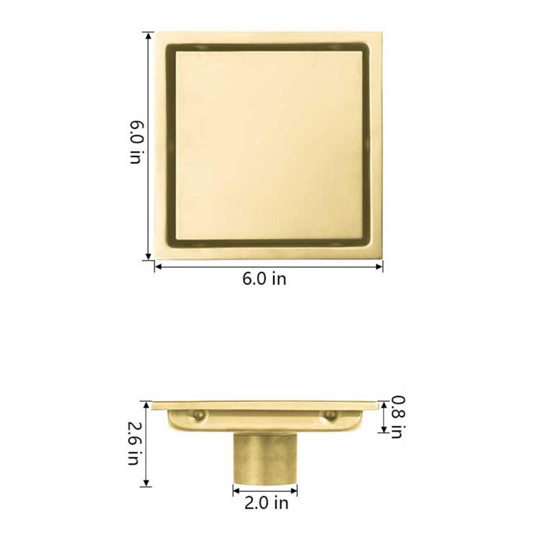 6 Inch Square Shower Floor Drain