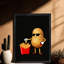 Art encadré noir, pommes de terre mignonnes pour faire des frites, art mural de style rétro-426329293