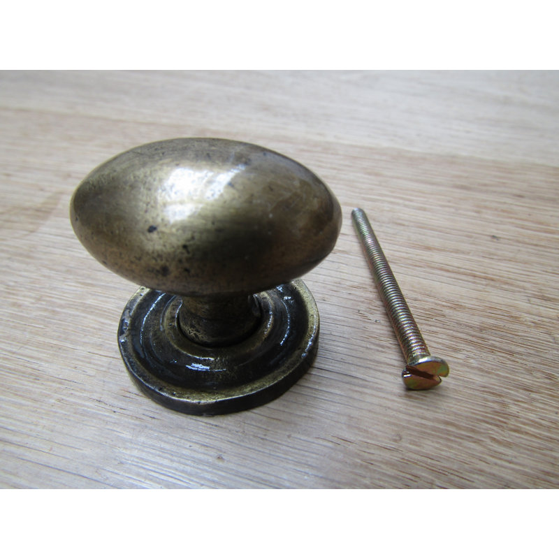 Clem 25mm Length Oval Knob, Antique Brass