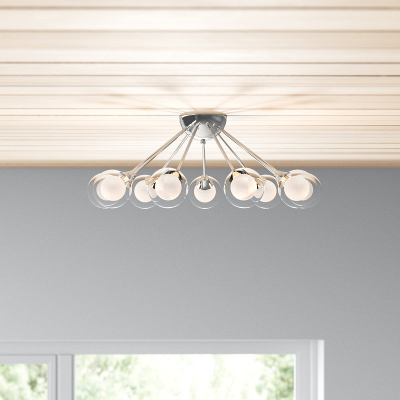 Optimist Glass Semi Flush Mount