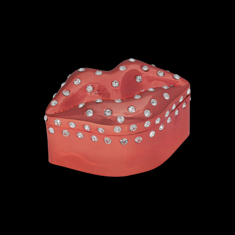 Bacio Metal Jewelry Box, Red