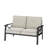 48" All-Weather Metal Loveseat 2 Seats Couch Sofa With Beige Cushions & Khaki Frame-481246521-481246520