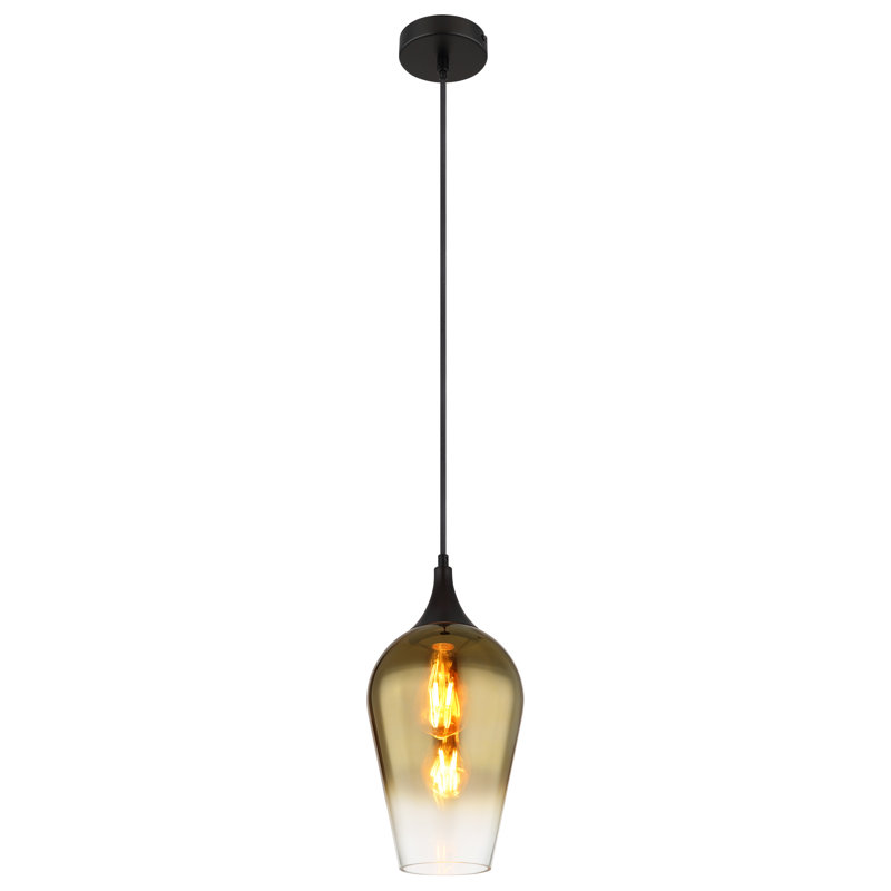 Charisa 1 - Light Matte Black Pendant, Gold colours