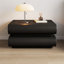 Table de chevet intelligente en simili-cuir à 2 tiroirs Humplic Design moderne avec chargeur USB Type-C sans fil noir-731797742