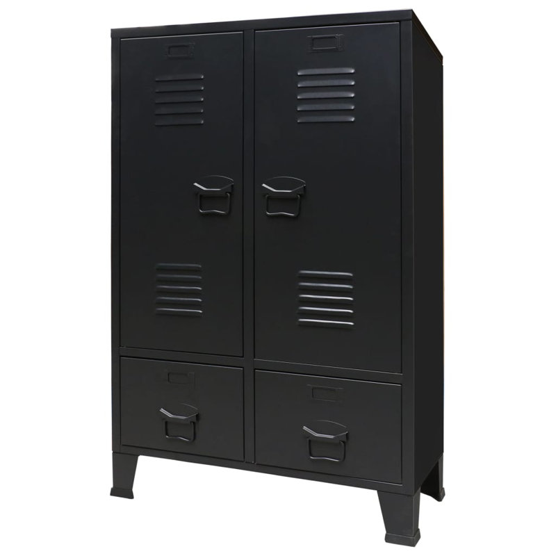 Diaz Metal Armoire, Black