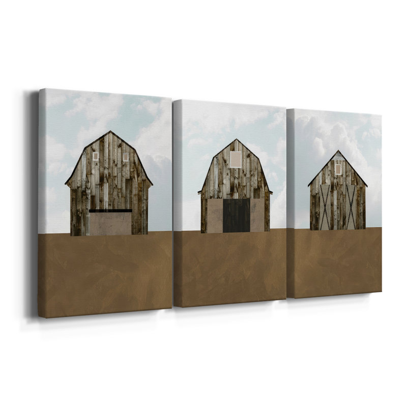 A Barn's Portrait I - Toile tendue sur mesure avec châssis - 3 pièces, Toile tendue, H 12 po x l 24 po