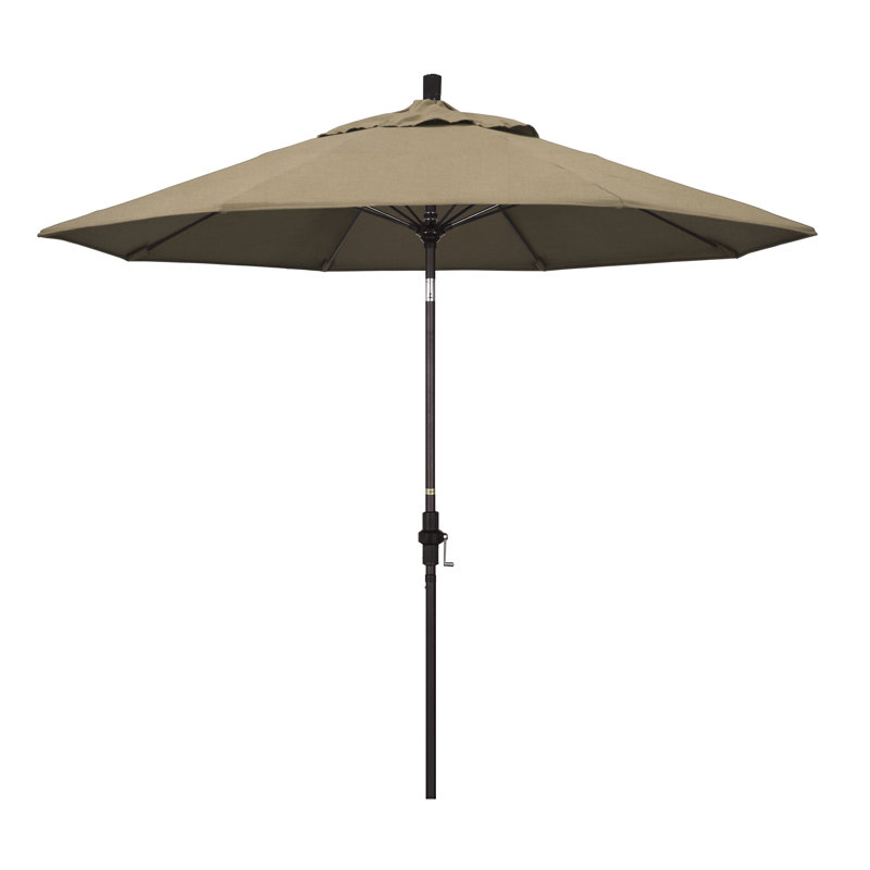 Parasol de marché Sunbrella® 9 pi Roverta, Toile Sunbrella® beige chiné, Brun