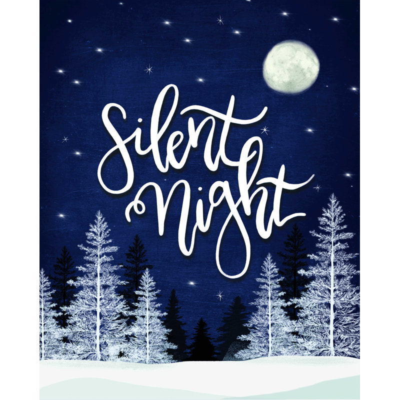 «Silent Night» par House Fenway - Art textuel sur toile tendue, H 16 po x l 12 po