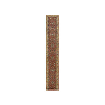 2'7"x18'2" Red Antiqued Fine Heris Re-Creation Hand Knotted XL Runner Rug CACEF7168ACF4345B39464BE968D5187