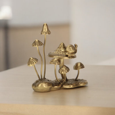Hareton Cast Iron Gold Mushroom Table Accent