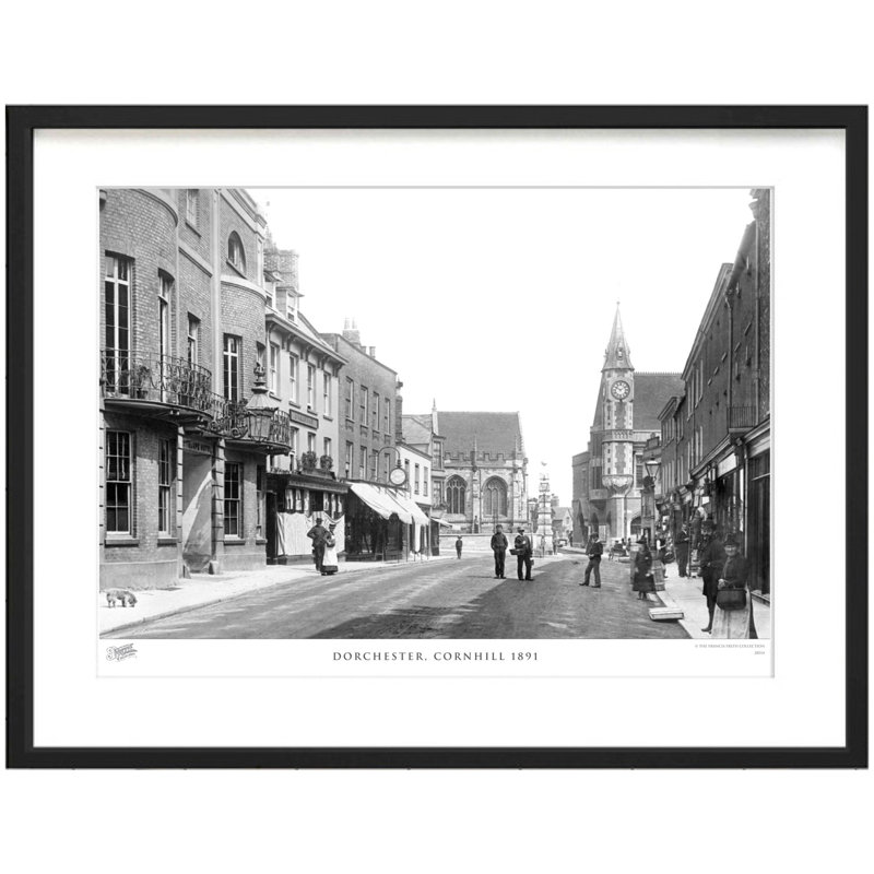Dorchester, Cornhill 1891 by Francis Frith - Single Picture Frame Print, 28cm H x 36cm W x 2.3cm D