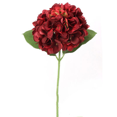 Elegant 18-inch Burgundy Hydrangea Stem Set Of 12 - 7-inch Diameter - Perfect For Home Décor, Weddings, And Special Event Floral Arrangements