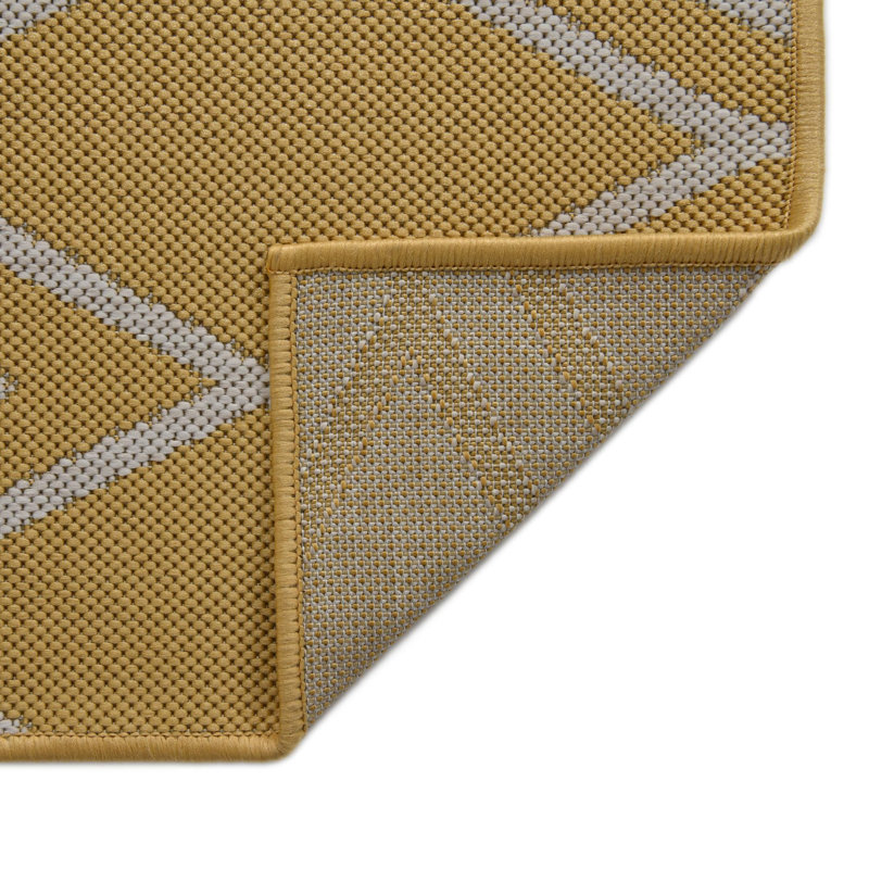 Tapis intérieur / extérieur Turks and Caicos, Jaune, Carré 7 pi 10 po