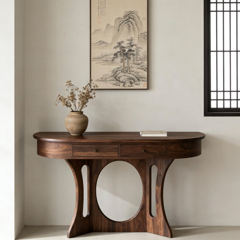 Console en bois de style antique, 35.4" H x 47.2" W x 15.7" D