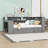 Daybed with Storage Shelves, Trundle, Charging Station, LED and Desk-1480359511