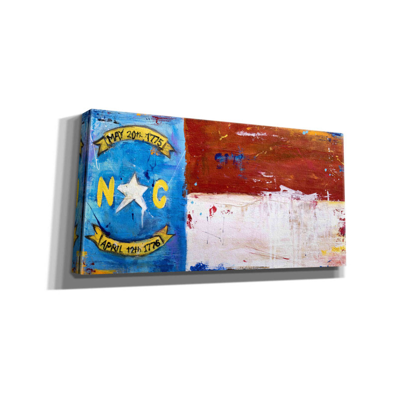 «NC Flag» par Erin Ashley, «Giclee Can NC Flag» par Erin Ashley, H 24 po x l 12 po x P 0,75 po