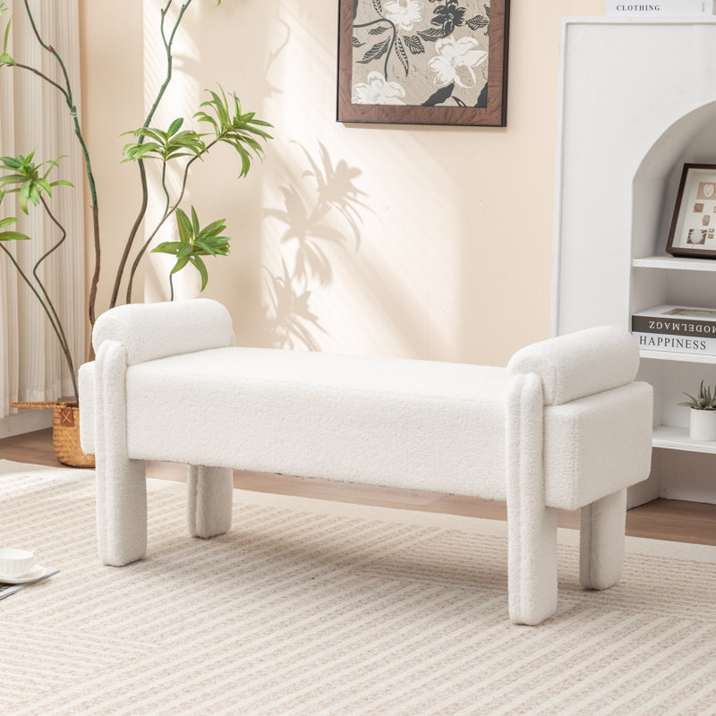 Kaybree Upholstered Bench, White