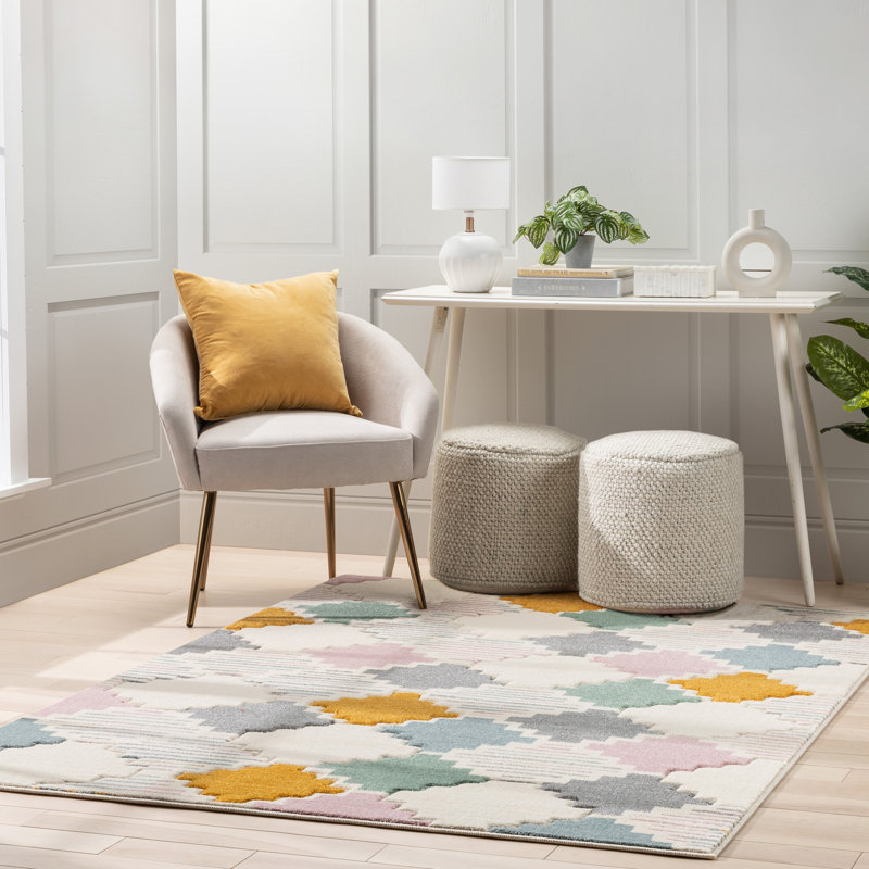 Astrid Geometric Synthetic Area Rug, Rectangle 120 x 160 cm