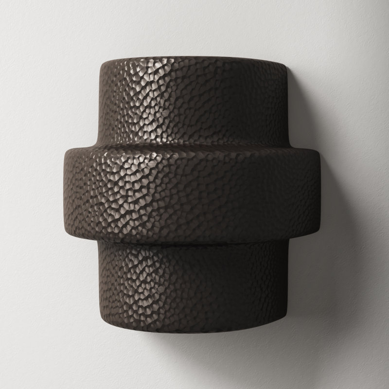Bergen Ceramic Wall Light, Hammered Iron