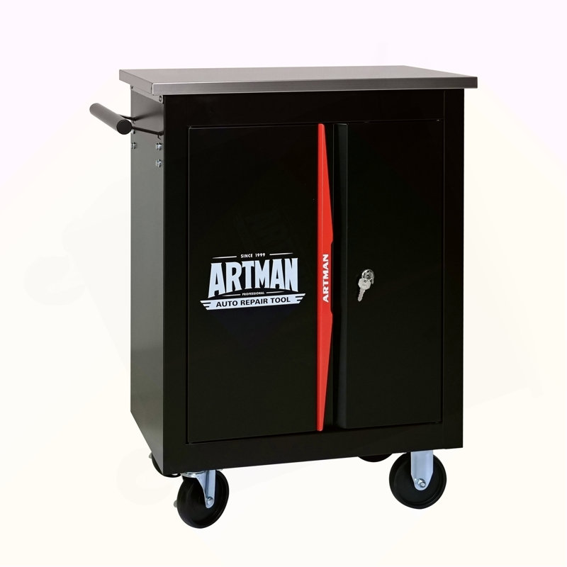 DOUBLE-DOOR Clapboardl MULTI-FUNCTION TOOL CART--BLAK&RED