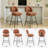 Swivel Kitchen Counter Stool with Black Metal Frame & Brown Faux Leather (Set Of 2)-2085700186