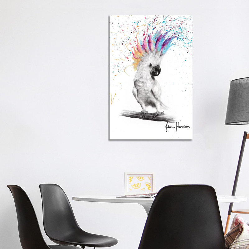 «Punk Cockatoo» par Ashvin Harrison - impression, Aucun mat, H 40 po x l 26 po x P 1,5 po, Toile tendue