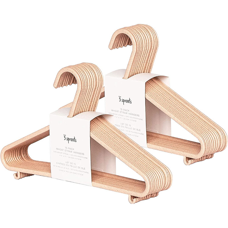 Ensemble de 30 cintres en plastique pour bébé 3 pailles, Rose