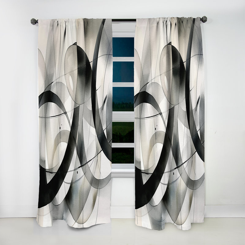 Abstrait neutre Neutre XV - rideau moderne - velours obscurcissant - 1 panneau, L 52 po x L 84 po