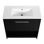 Armoire de salle de bain autoportante 36 po 36 po, évier en céramique, matériau de fabrication en contreplaqué 2 portes, meuble-lavabo avec structure en chêne noir avec structure, autoportante, teinte foncée