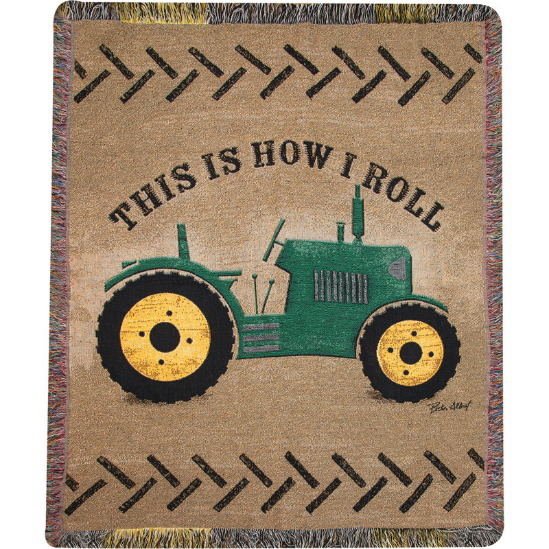 Jeté manuel tapissier 50 x 60 100% coton tissé à la main «This Is How I Roll»